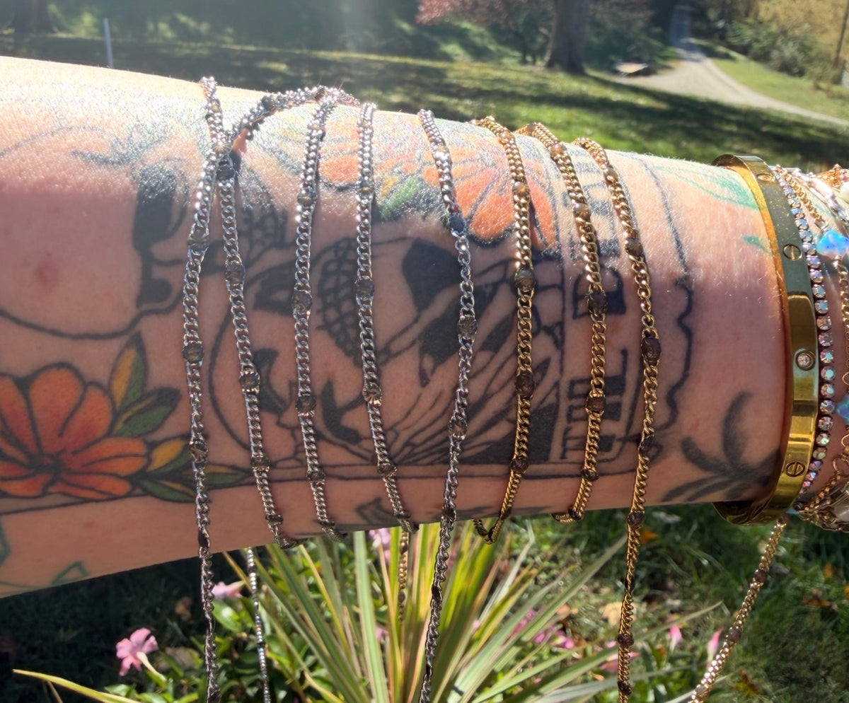Smoky Aurora Sunburst Curb Chain