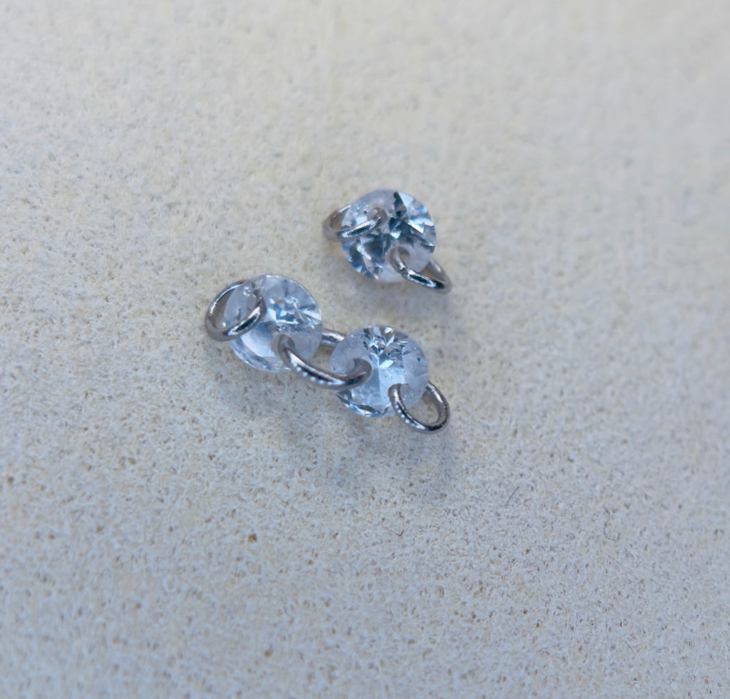 Luxe Link|Triple CZ Connector Charm | Pre-Drilled • Permanent Jewelry Ready