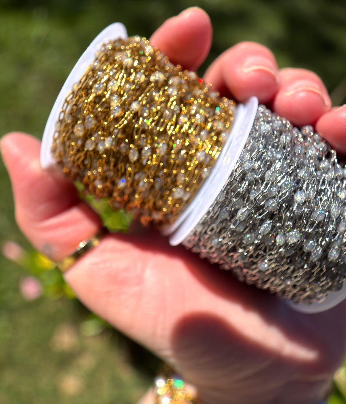 Champagne Kisses | Iridescent Sparkle  Sunburst Paperclip