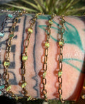 Tourmaline Glow Sunburst Paperclip Chain 1:3