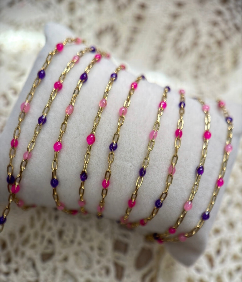 Lush Baddie Ombré Sunburst Paper Clip Chain