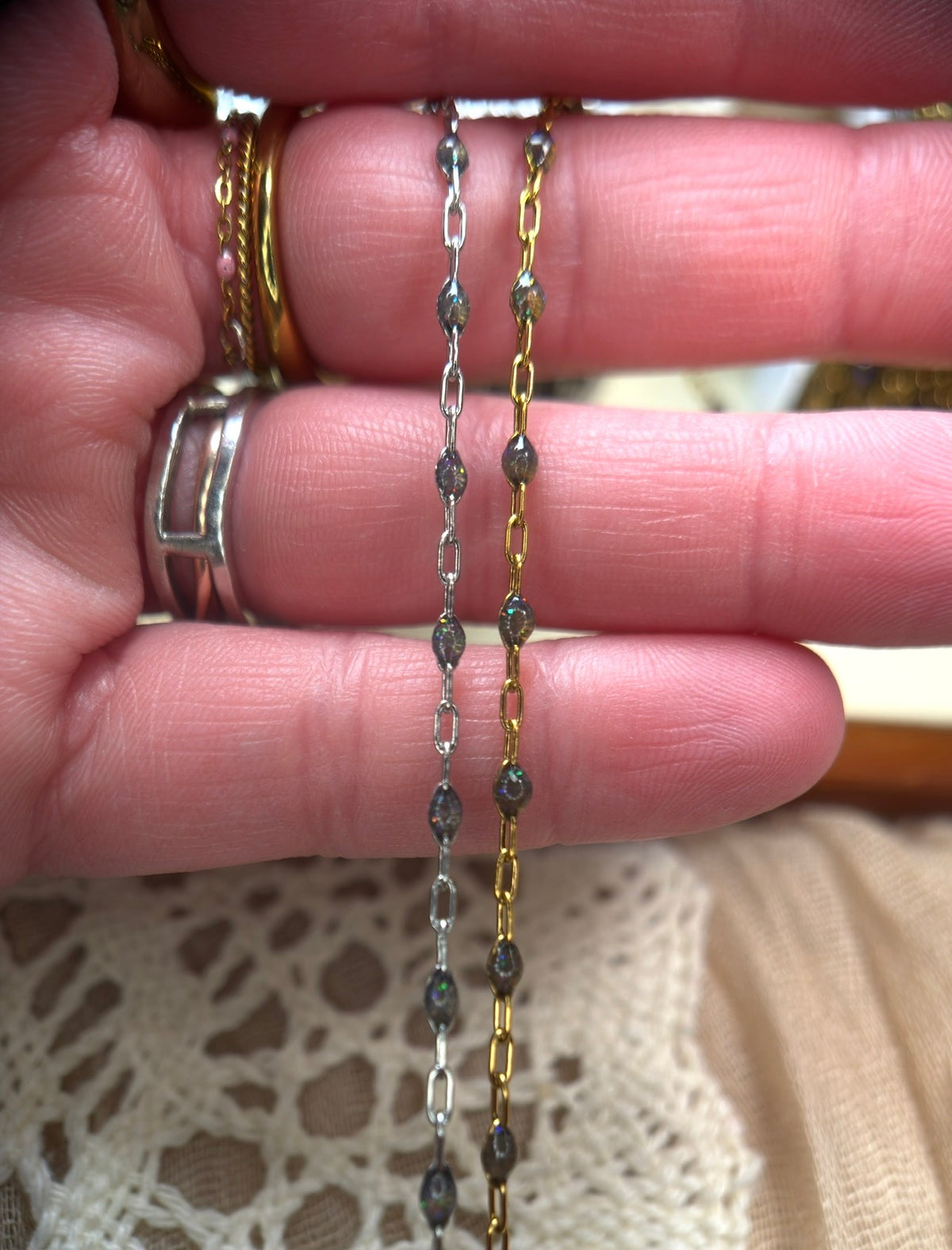 Smoky Mountain Ember | Sunburst Paperclip Chain