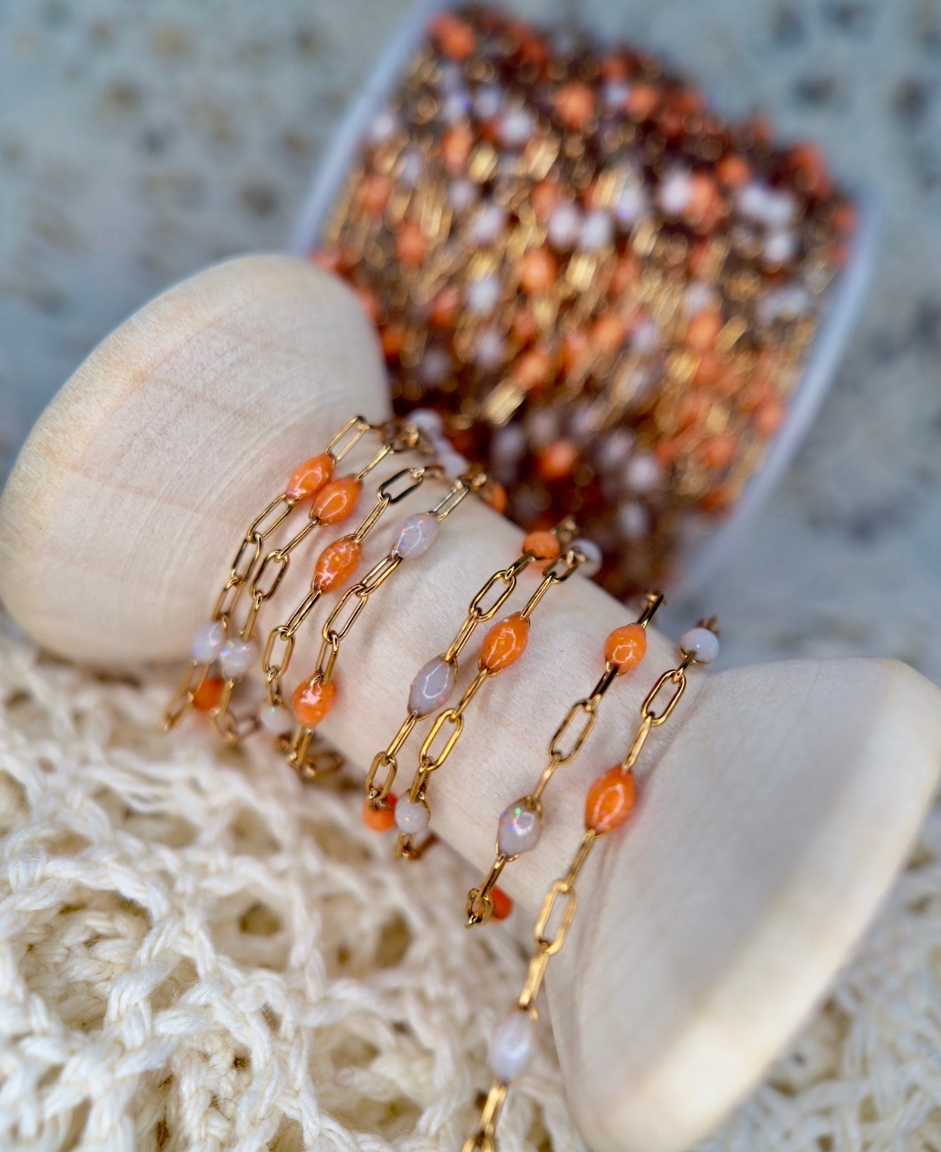 Tennessee Orange™ Sunburst Chain | 14K PVD Gold & 316 Surgical Stainless Steel | Rocky Top Collection |