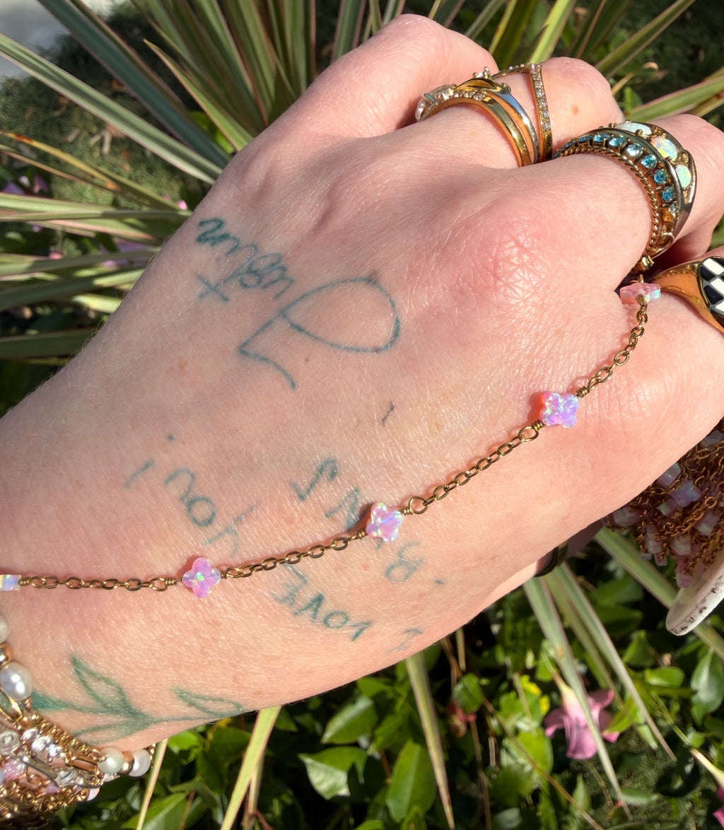 Pink multicolor | fire opal clover