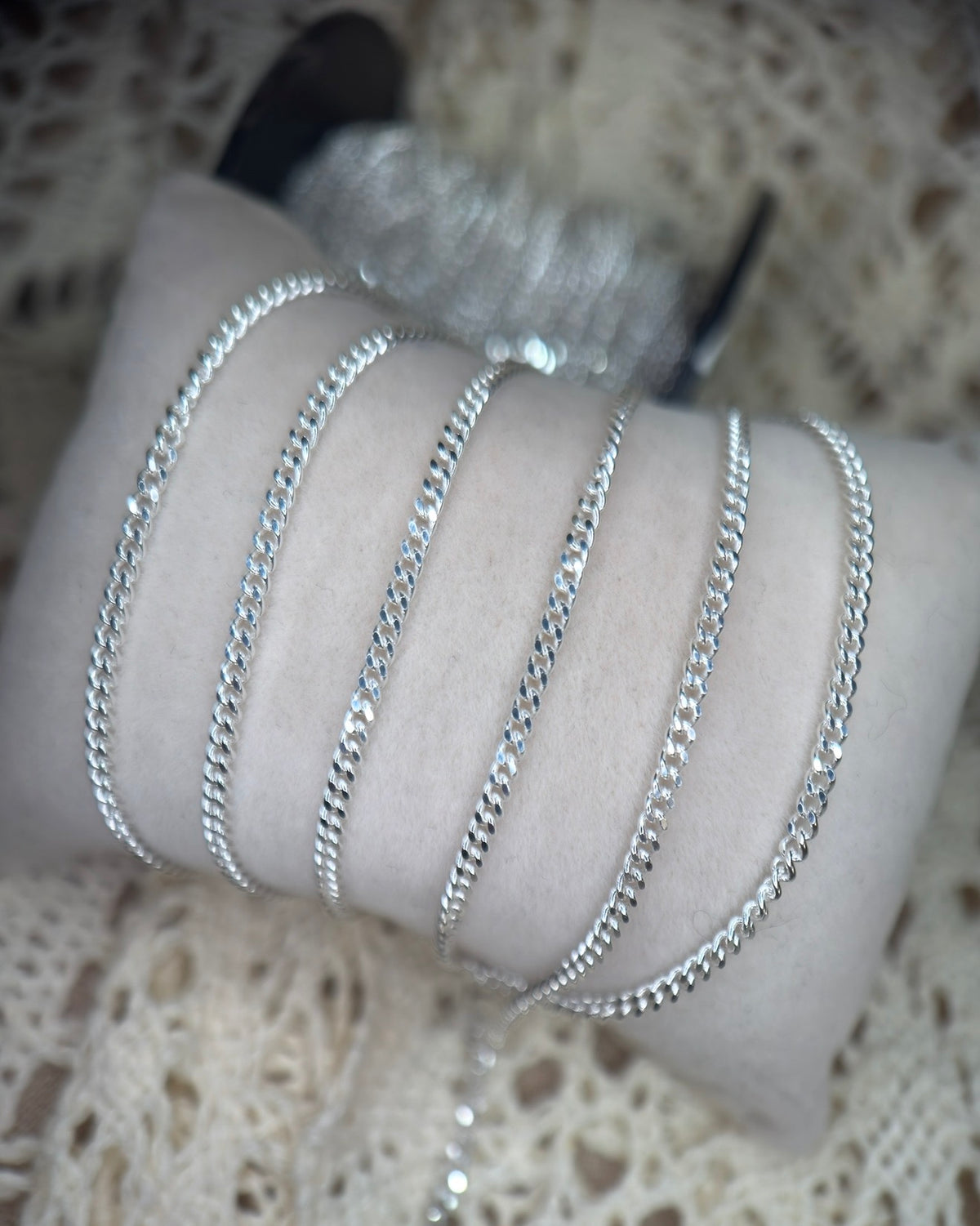 ✨ The Heiress | 2mm Diamond-Cut 925 Sterling Silver Curb Chain