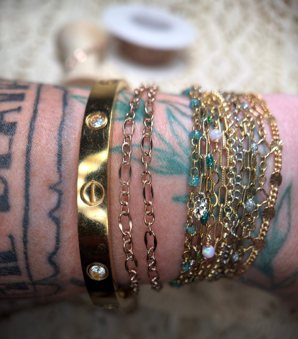 Rosé All Day ✨ |  Pvd Rose Gold Dapped Long & Short Chain