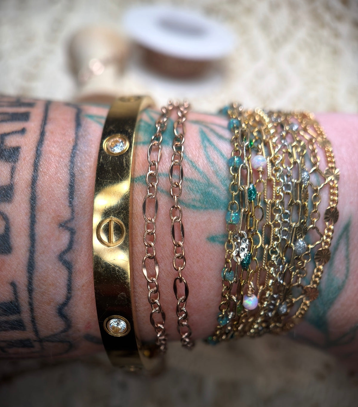 Rosé All Day ✨ |  Pvd Rose Gold Dapped Long & Short Chain