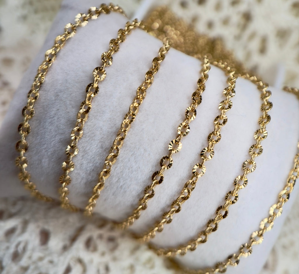 Diamond Dust Cable Chain – 14K PVD Gold