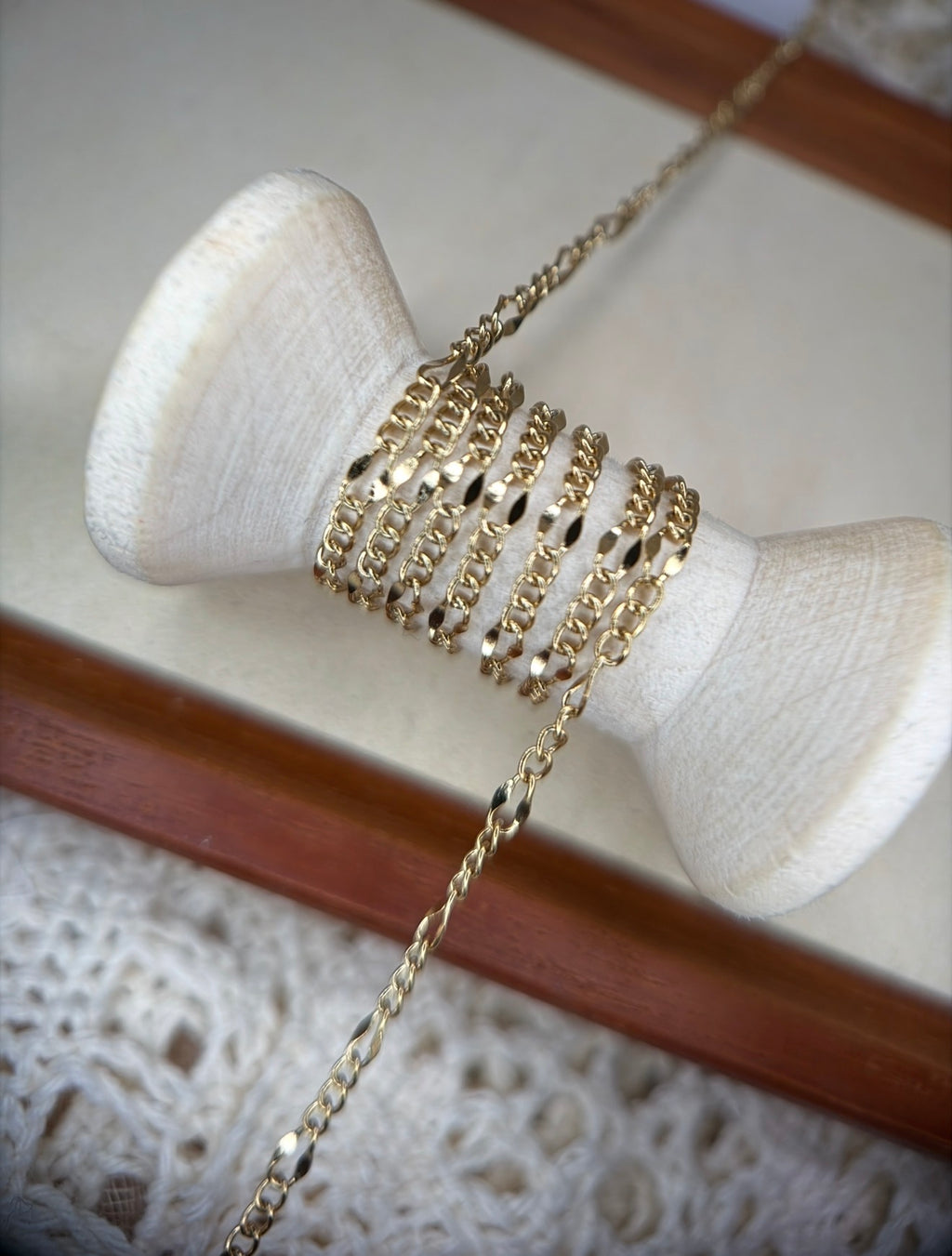 The Sedona | Dainty 14K PVD Gold Figaro Chain