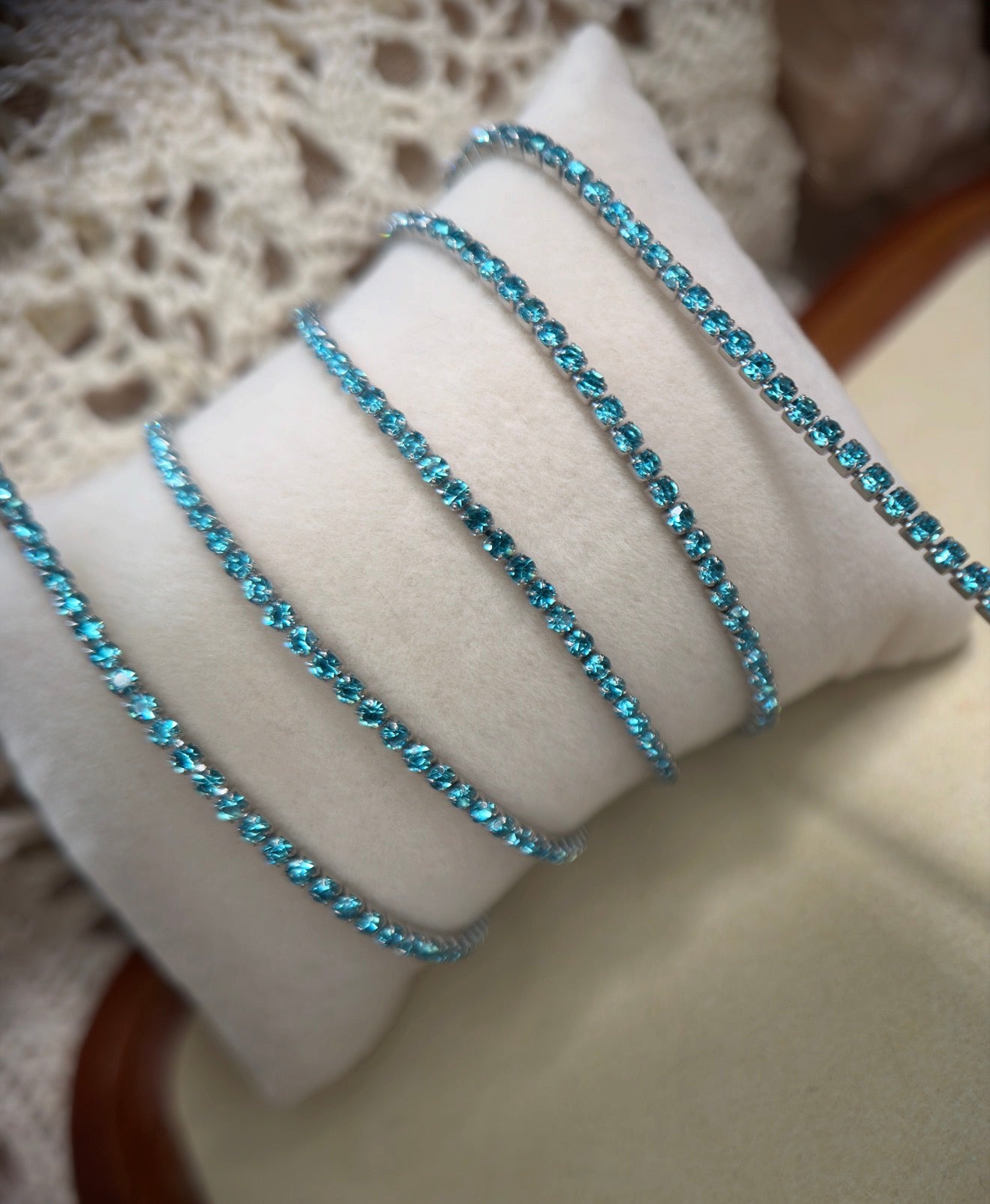 Blue Diamond — 2mm Sparkly Blue Tennis Chain
