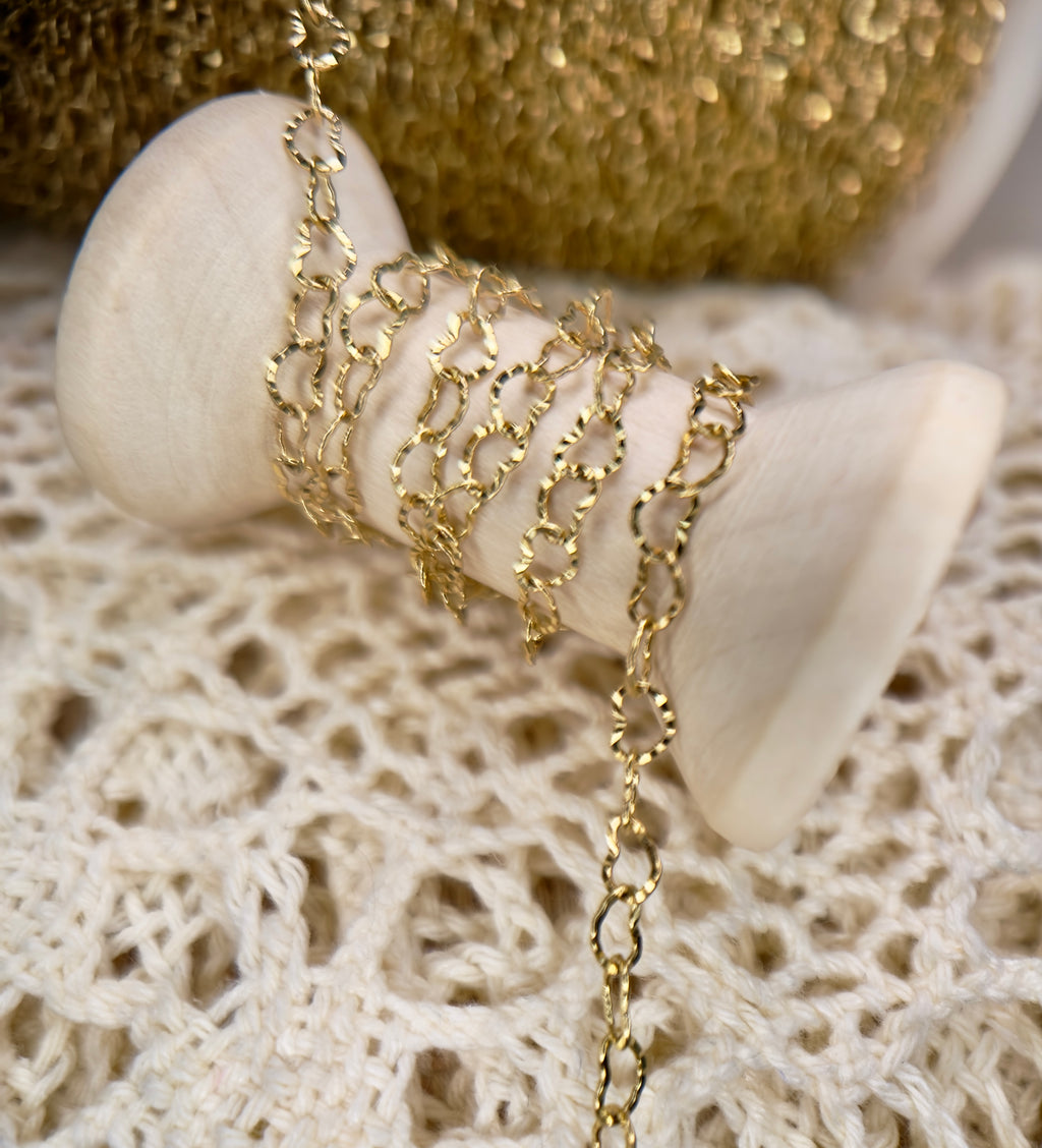 Sunflower Hearts Textured Chain PVD