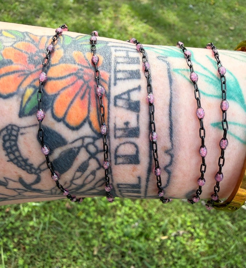 Pink After Dark Iridescent Sunburst Chain