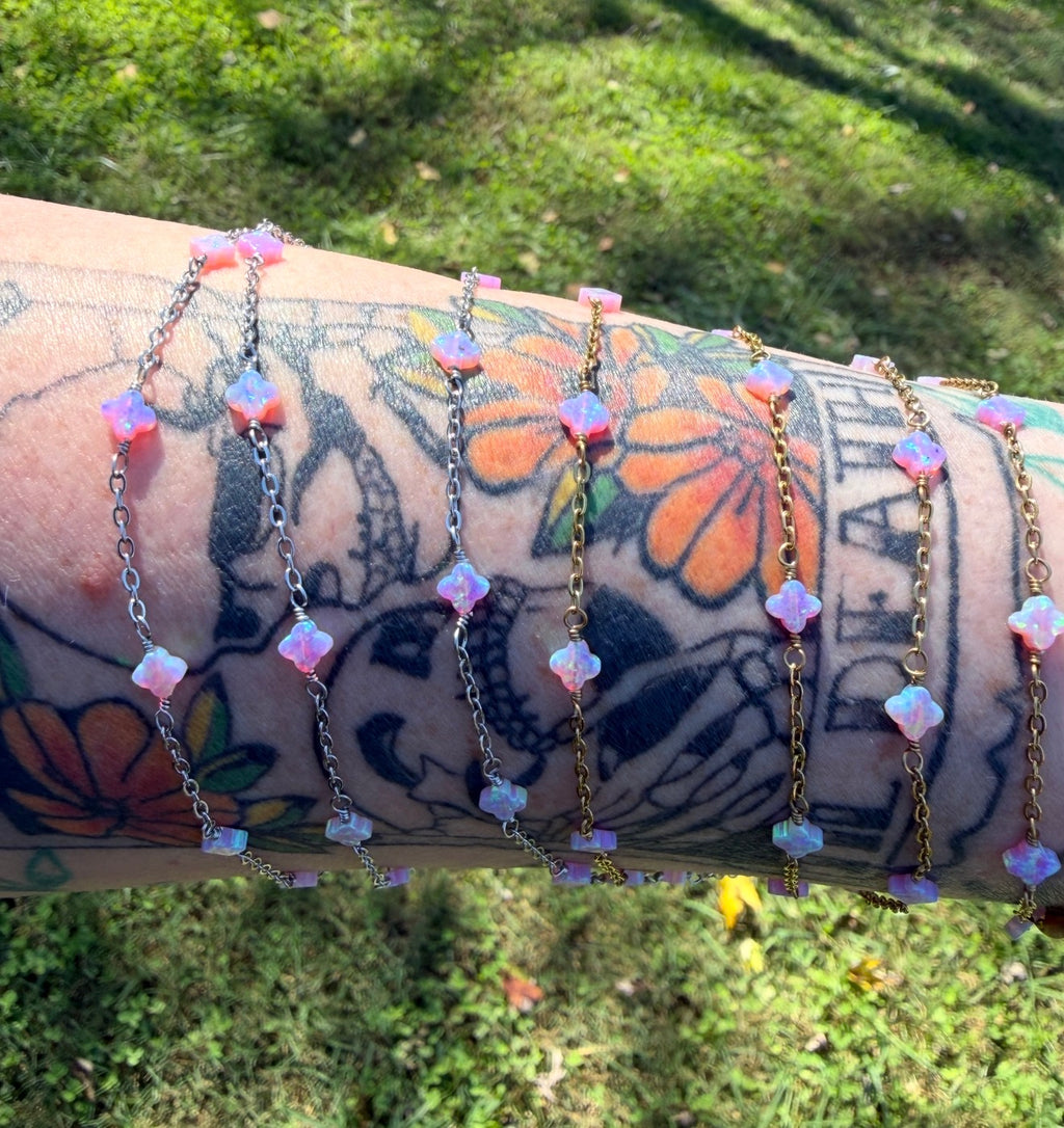 Pink multicolor | fire opal clover
