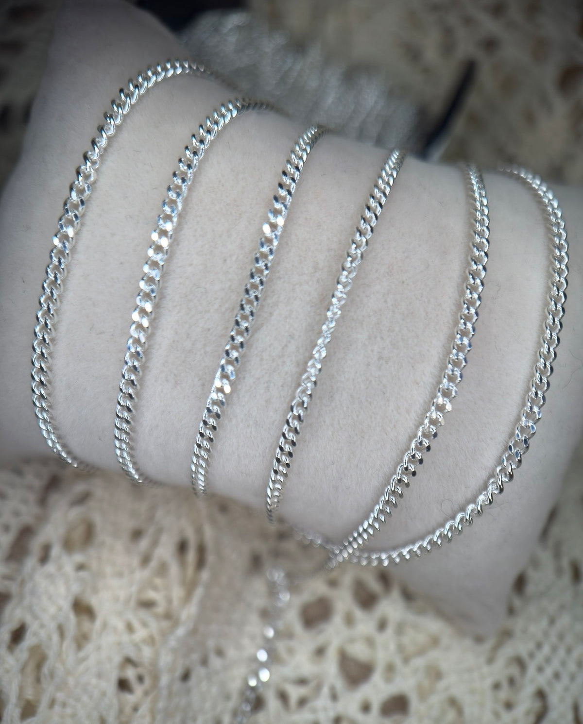 ✨ The Heiress | 2mm Diamond-Cut 925 Sterling Silver Curb Chain
