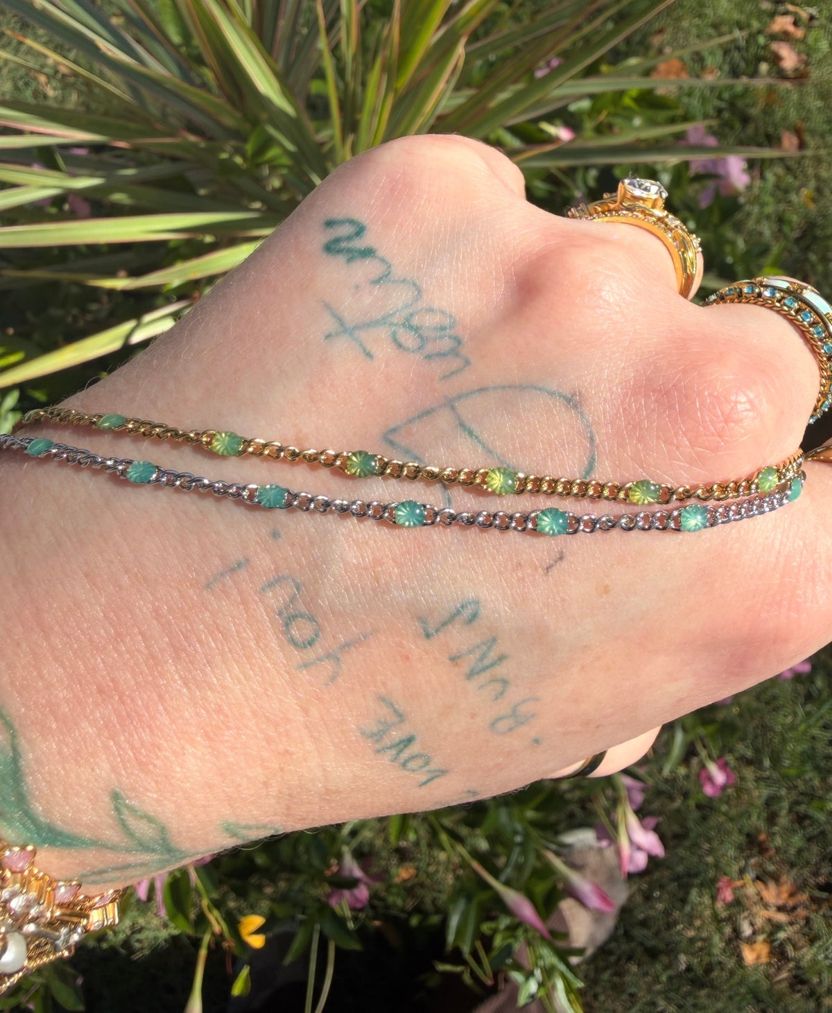 Tourmaline Glow Sunburst Curb Chain