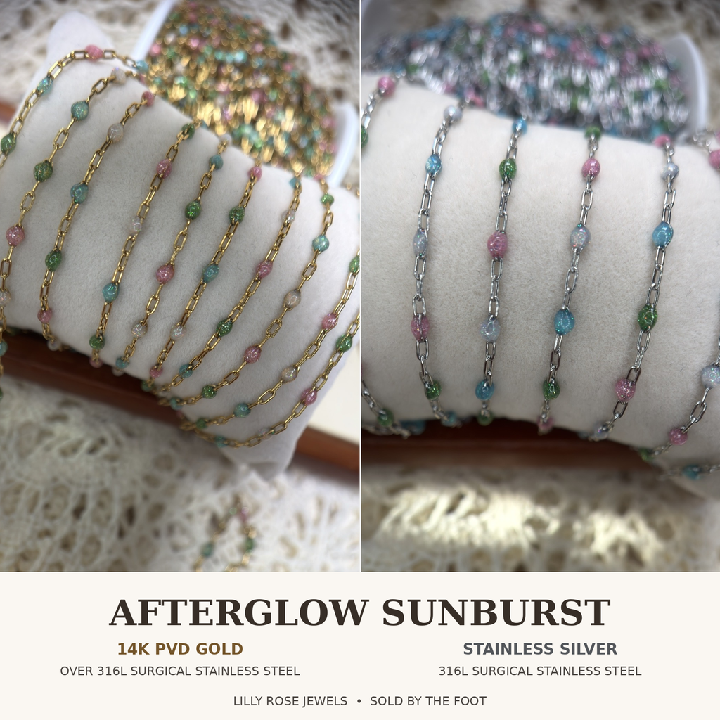 ✨ Afterglow Sunburst | 14K PVD Gold + 316L Surgical Stainless Steel