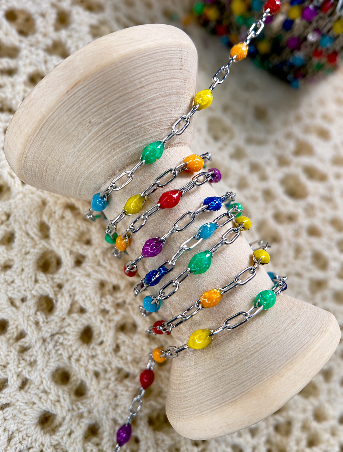 Coat of many colors Sunburst Chain – 14K PVD Gold & 316 Surgical Stainless Steel