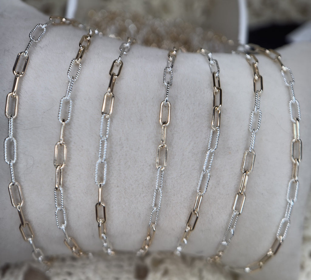 Lilly Rose Paper Clip Chain | 14k Gold Filled & 925 Sterling Silver Mixed Metal