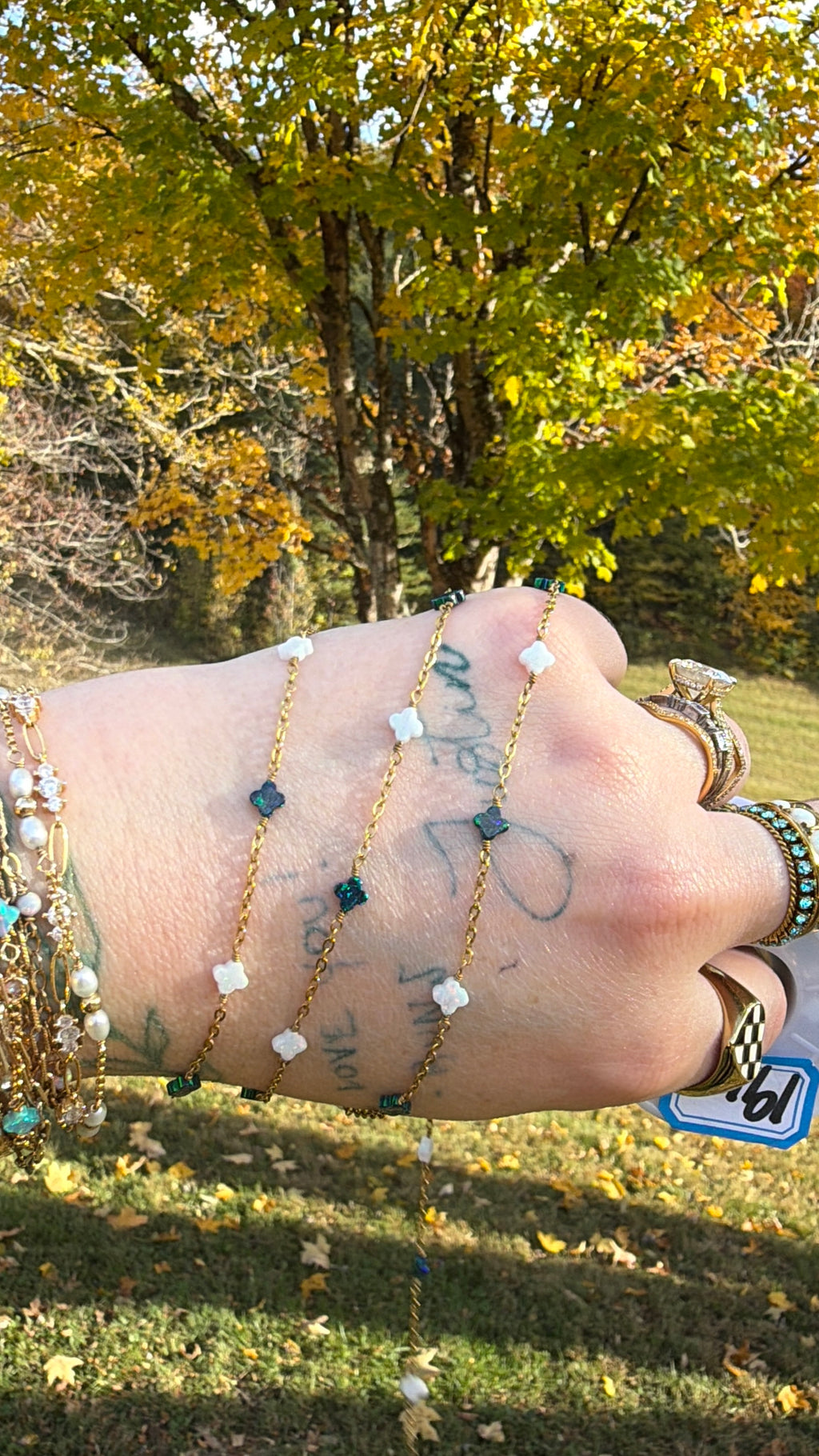 Emerald Glow Opalite Clover Chain TM