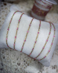 Barbie Pink Enamel | Dainty PVD Gold Satellite Chain