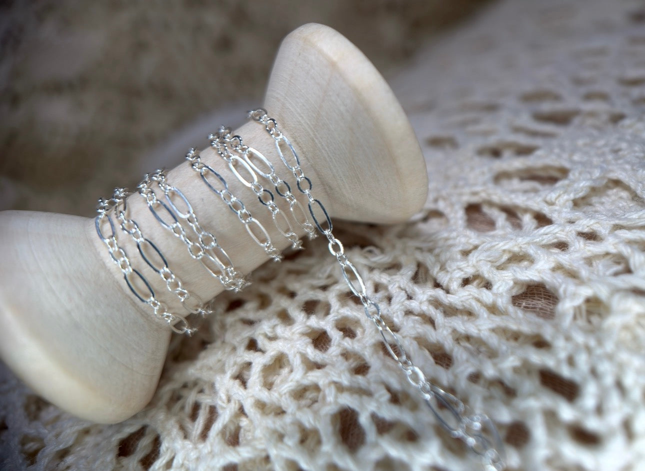 Sterling Silver Long and Short Oval Chain