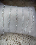 Sterling Silver Textured Long and Short Oval Chain