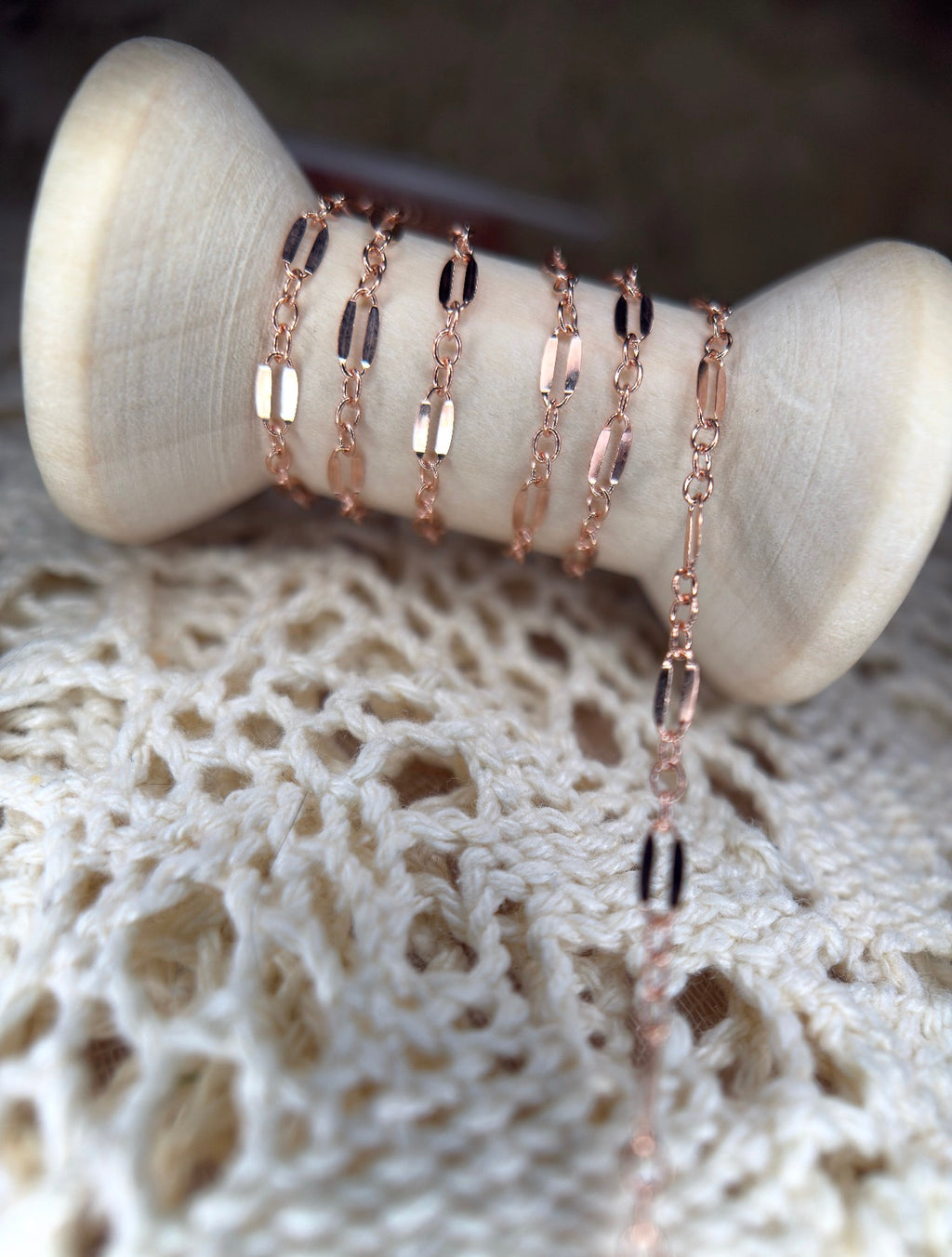 Rose Gold Long and Short Dapped Chain