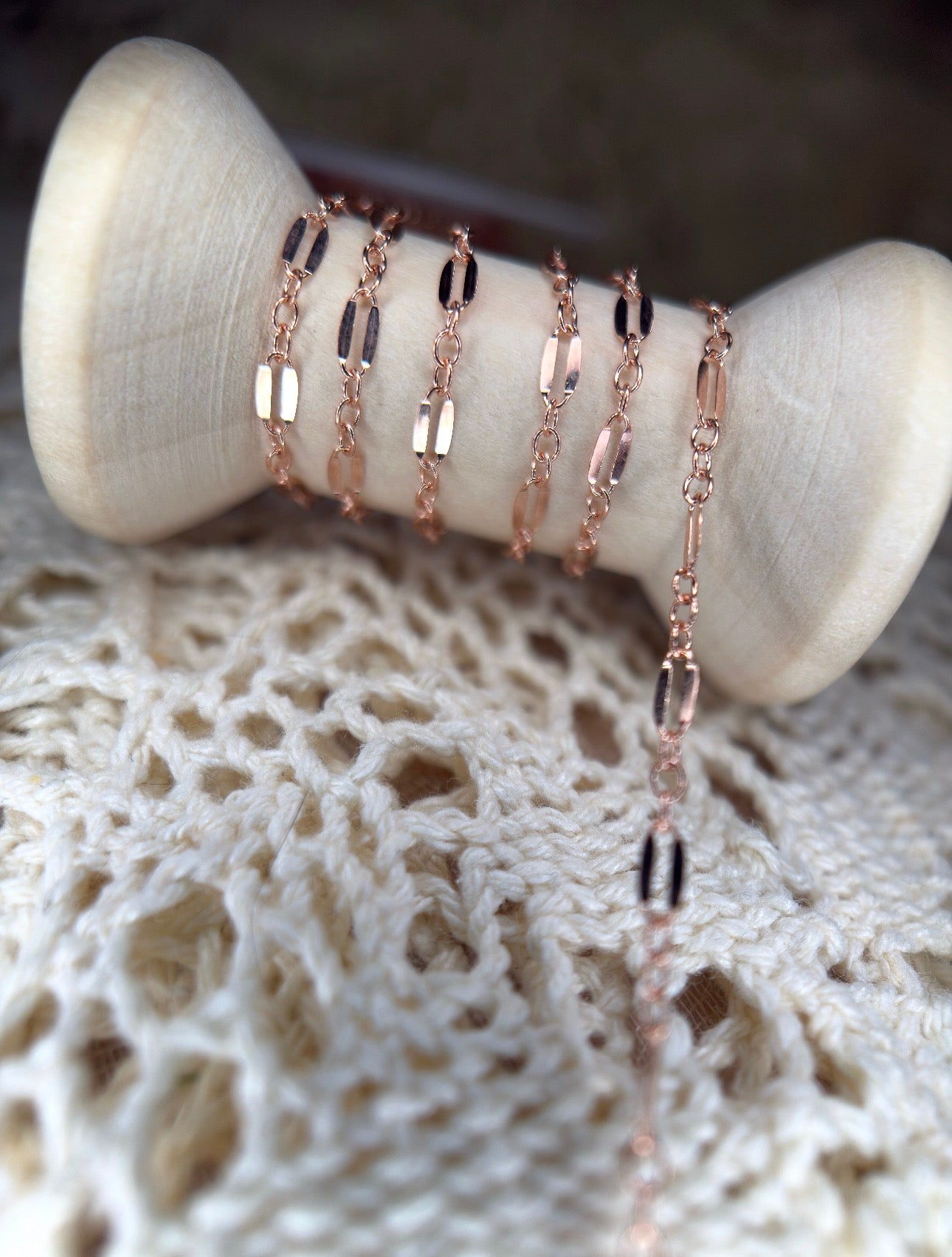Rose Gold Long and Short Dapped Chain