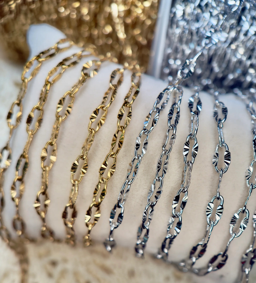 Sunflower Luxe Paper Clip Chain | 14K PVD GOLD & STAINLESS SILVER