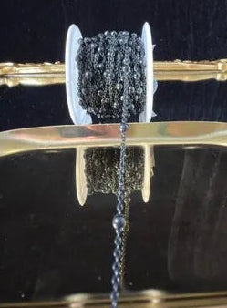 Black Beaded | Black Stainless Steel Satellite Chain