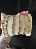 Black Enamel | PVD Gold Figaro Chain