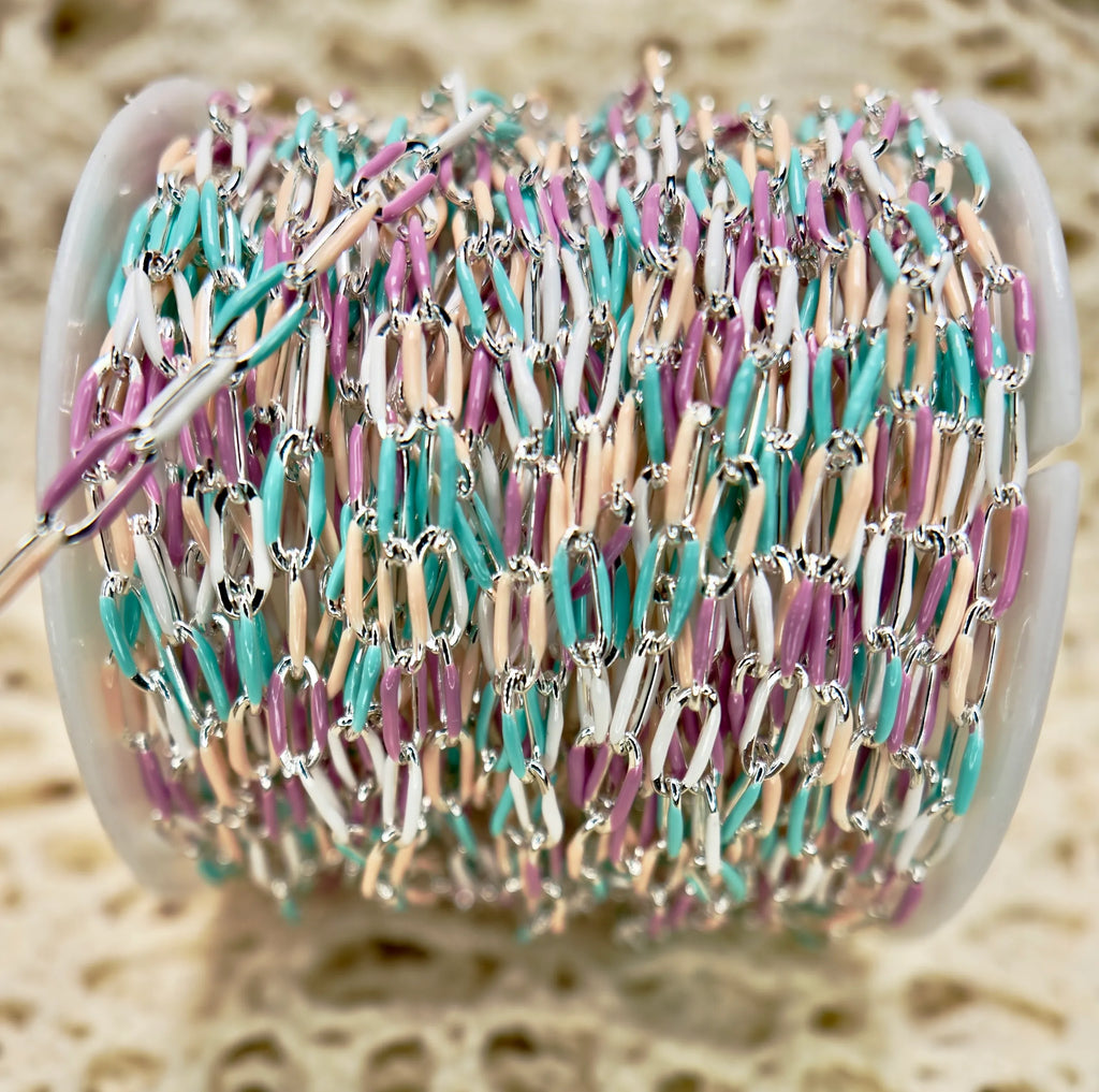 Candyland Enamel | Stainless Steel Paper Clip Chain