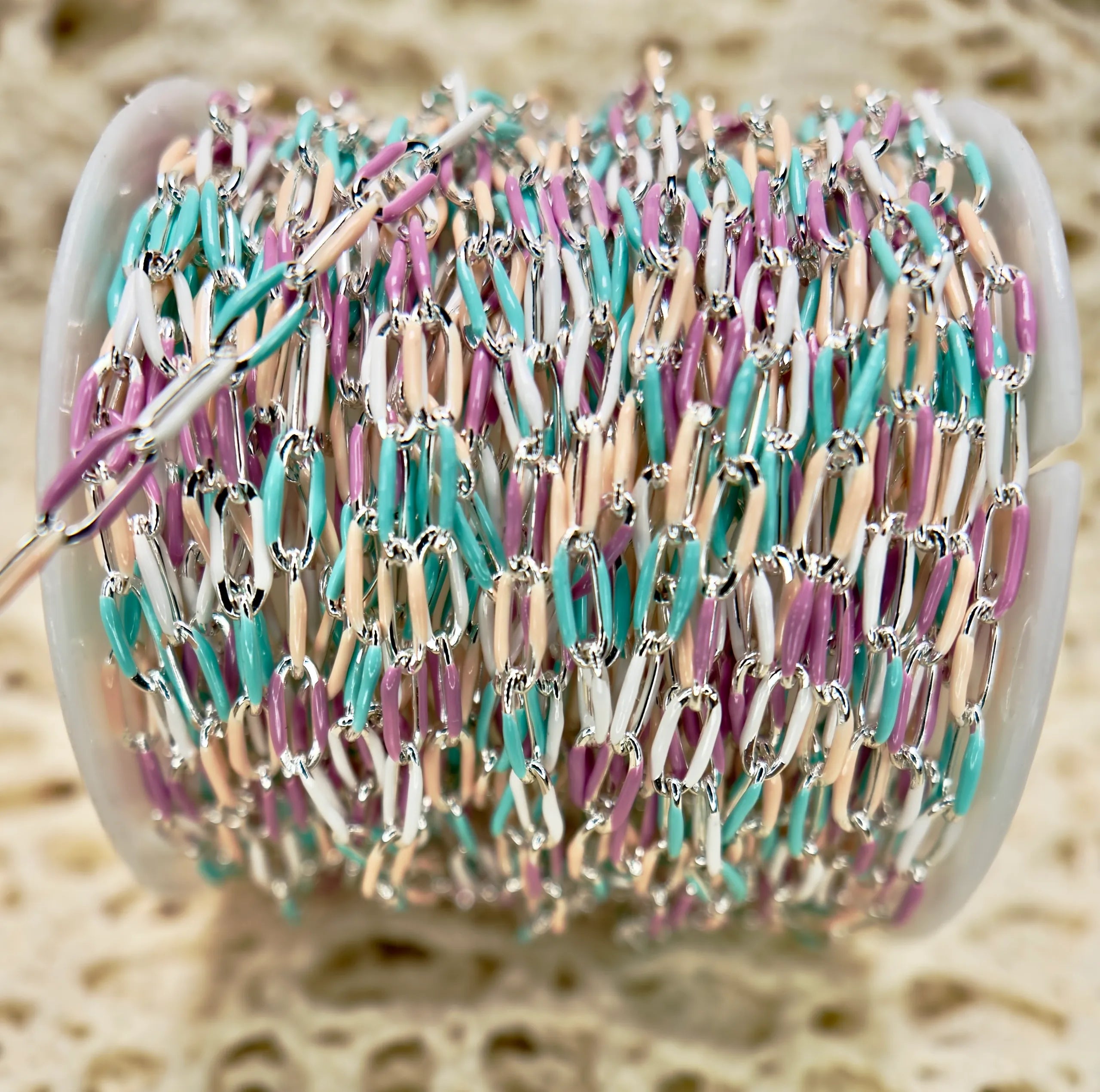 Candyland Enamel | Stainless Steel Paper Clip Chain
