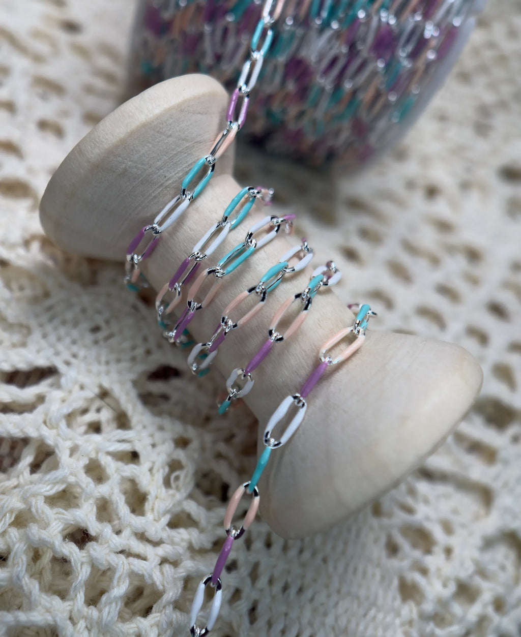 Candyland Enamel | Stainless Steel Paper Clip Chain
