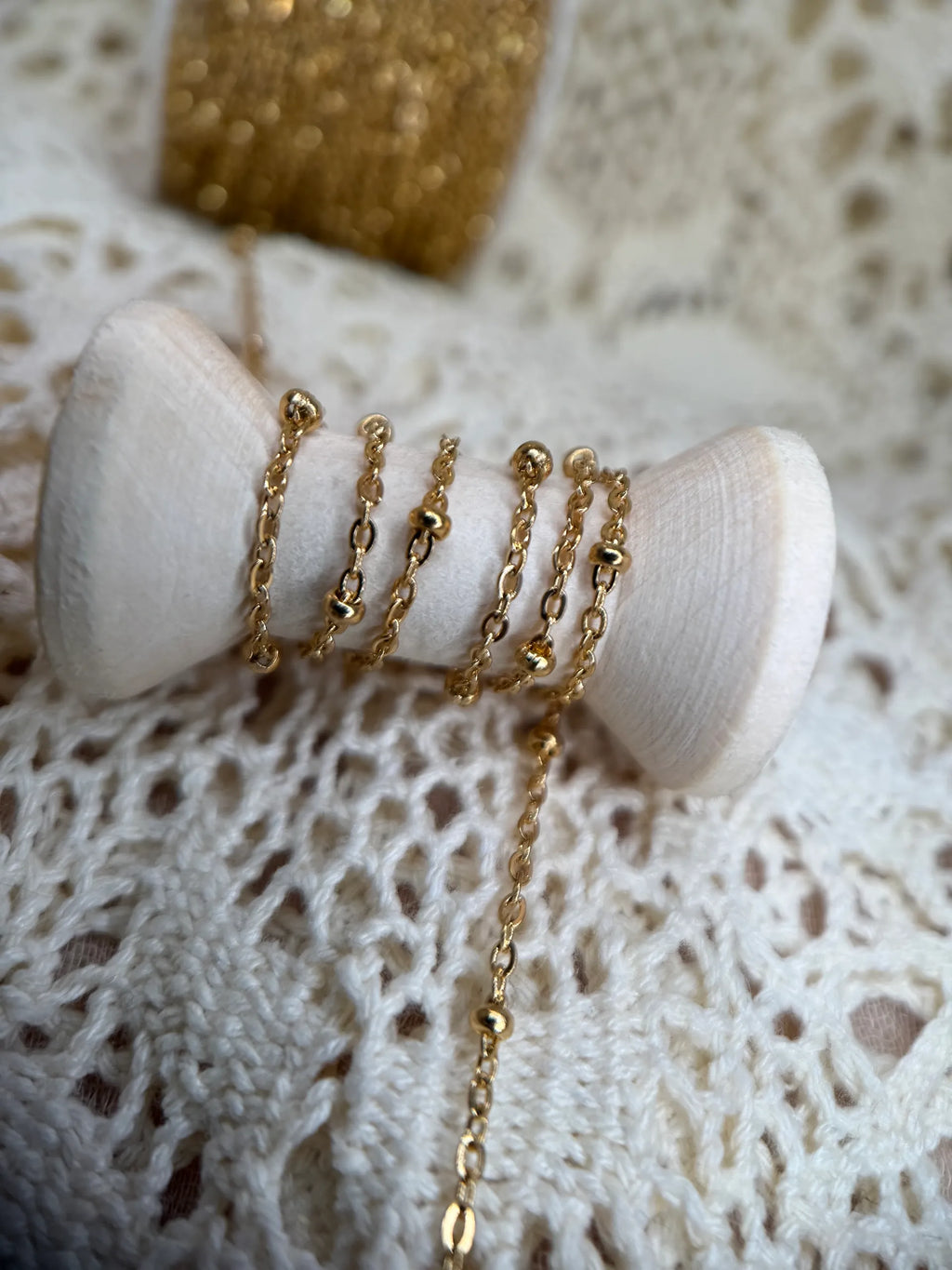 Classy Bae | Dainty 14k PVD Gold Satellite Bead Chain