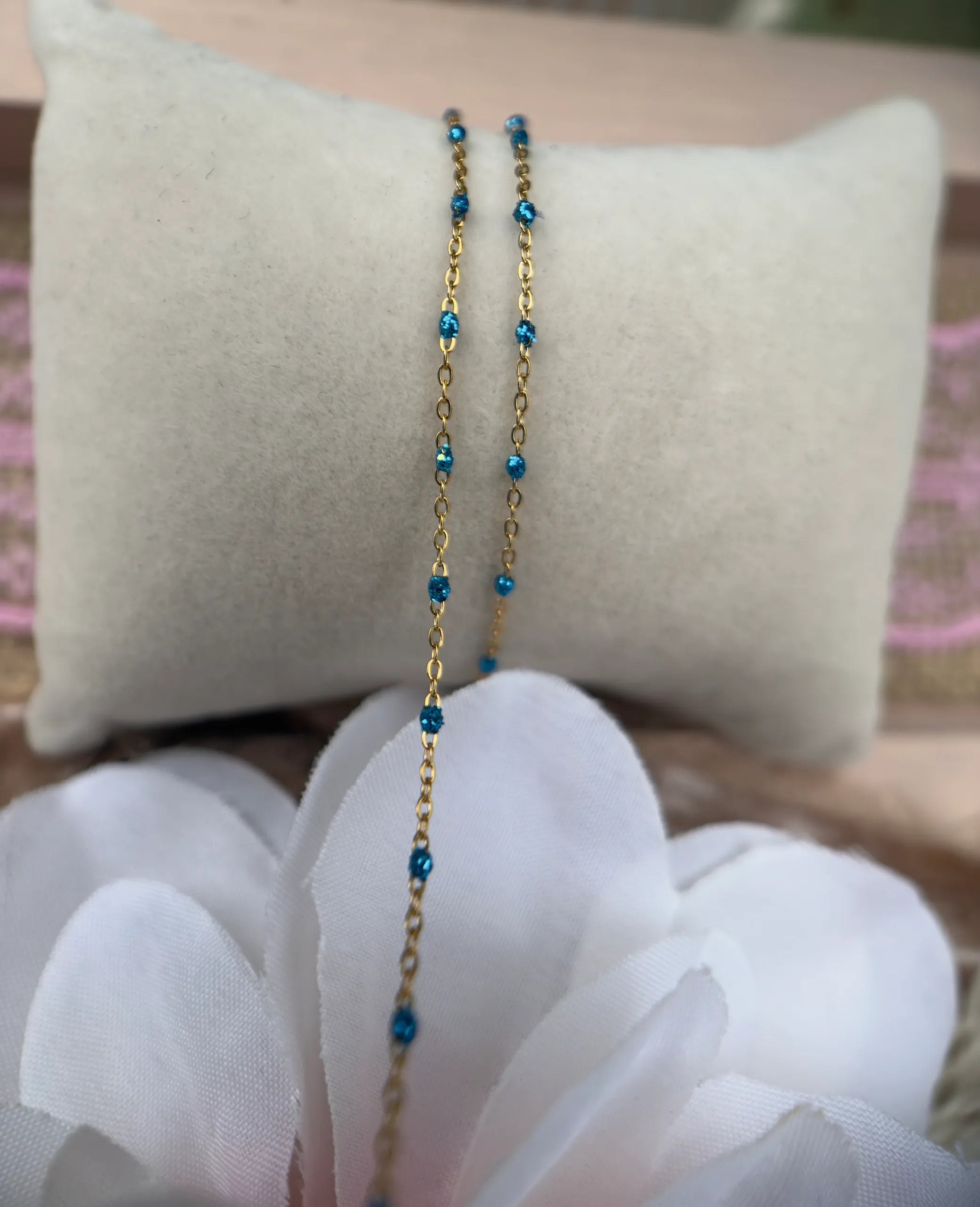 Blue Enamel | Dainty Chain