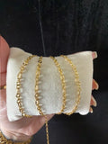 14K PVD Dapped Long & Short Link Chain