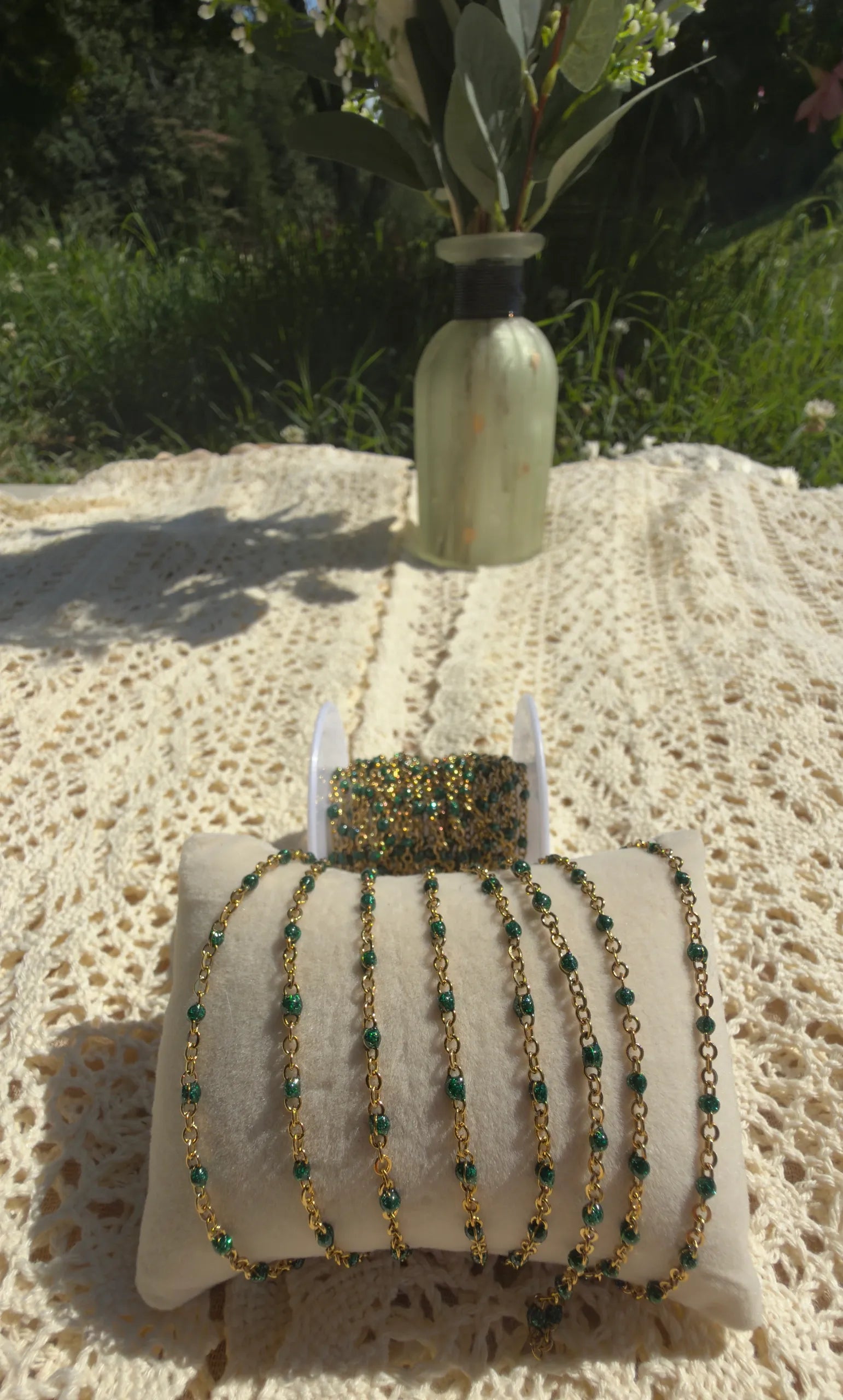Emerald City™ Enamel | 14k PVD Gold Stainless Steel Satellite Chain