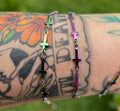 Iridescent Stainless Steel Cross Chain