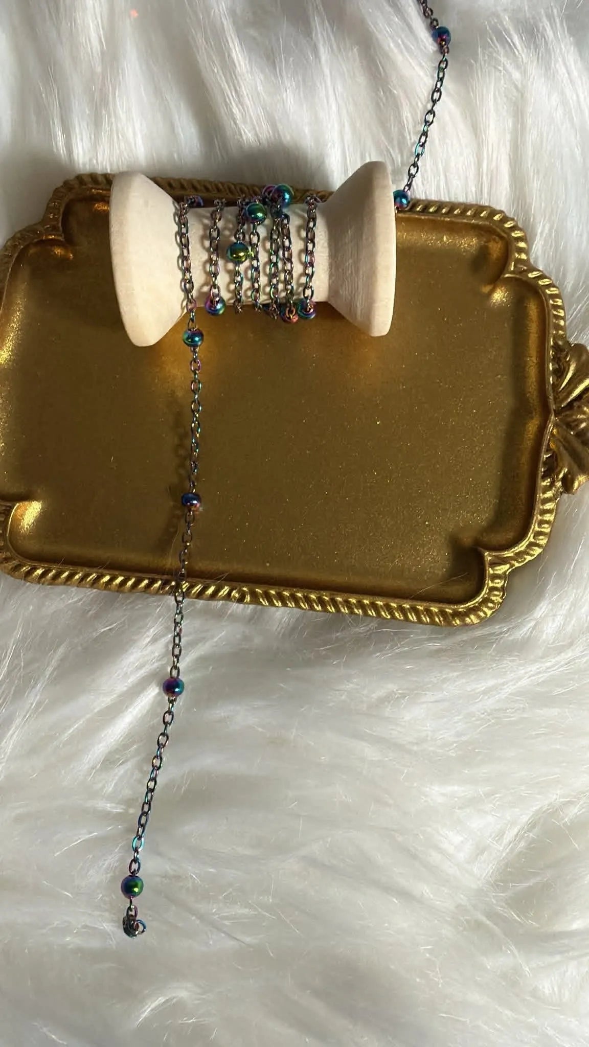 Iridescent Stainless Steel Satellite bead Chain