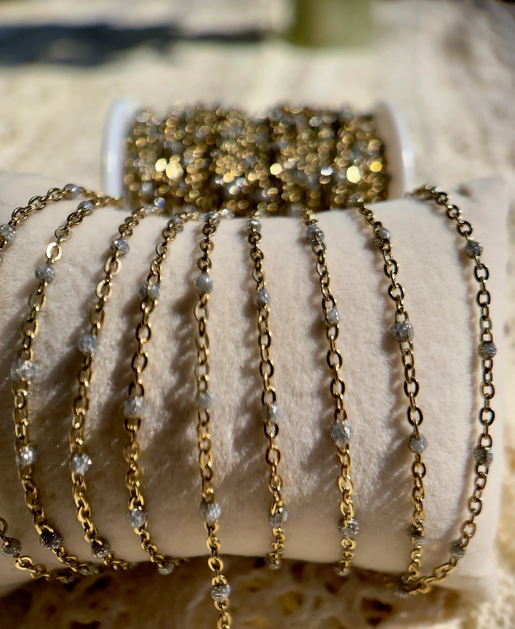 Medium Disco Ball | PVD Gold Satellite Chain