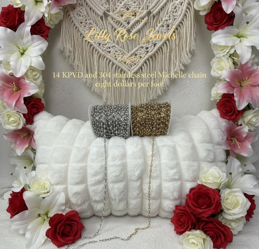 Michelle Pearl Chain | 14k PVD Gold / 304 Stainless Steel
