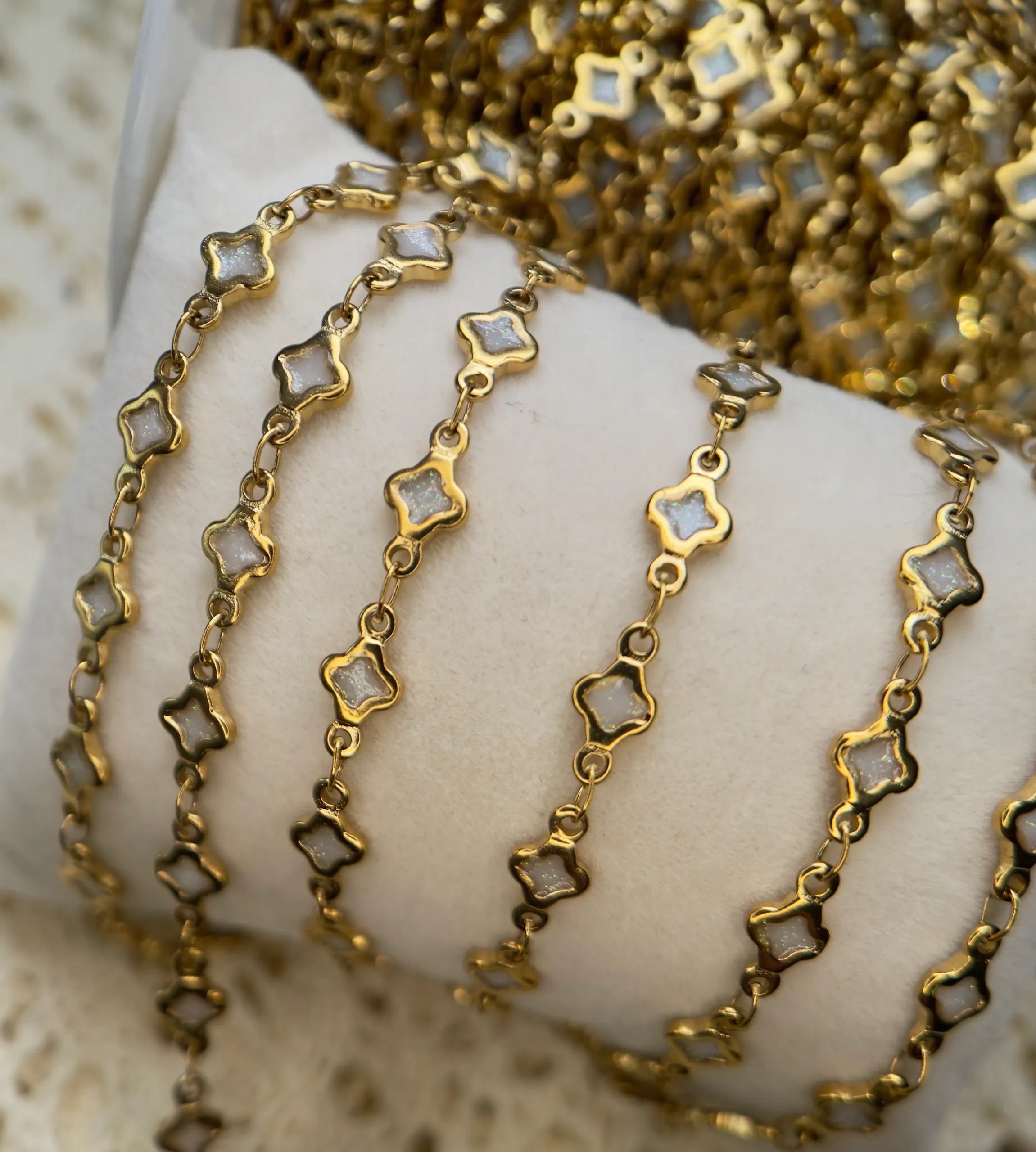 Opal Clover | 14K PVD Gold Surgical Stainless Steel Chain