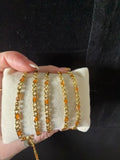 Orange Enamel | PVD Gold Figaro Chain