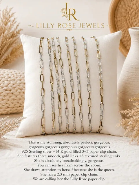 *SALE* Lilly Rose Paper Clip Chain | Gold Filled & Sterling Silver Mixed Metal