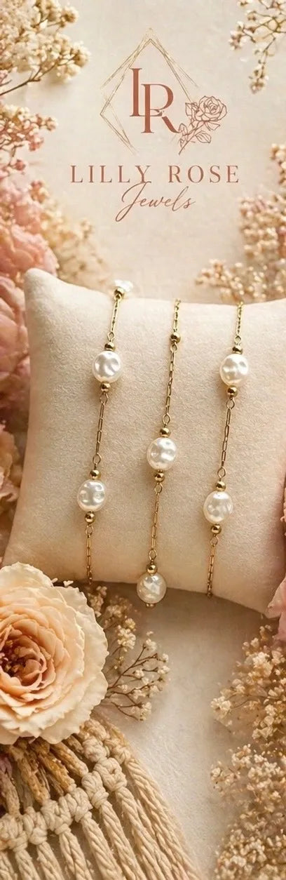 Pressed Pearls | PVD Gold Chain