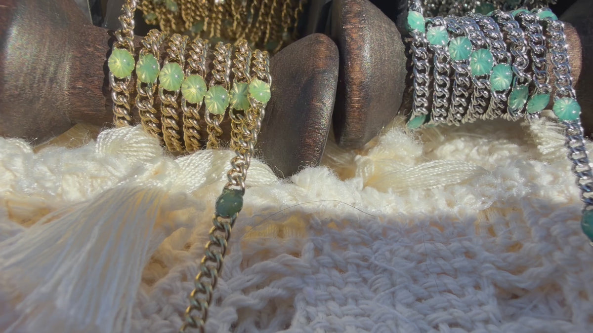 Tourmaline Glow Sunburst Curb Chain