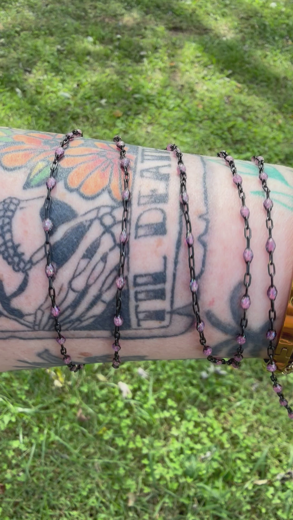 Pink After Dark Iridescent Sunburst Chain