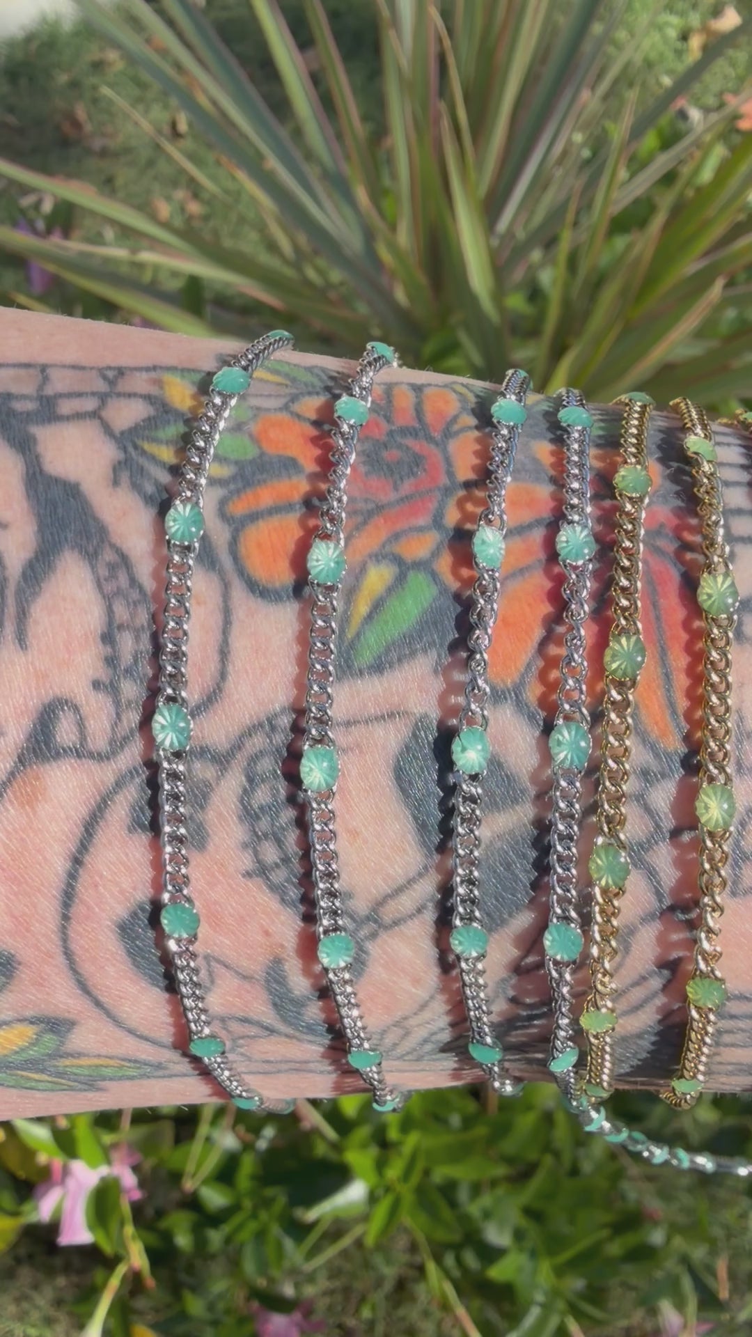 Tourmaline Glow Sunburst Curb Chain