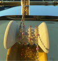 Sparkly Pink Enamel | PVD Gold Satellite Chain